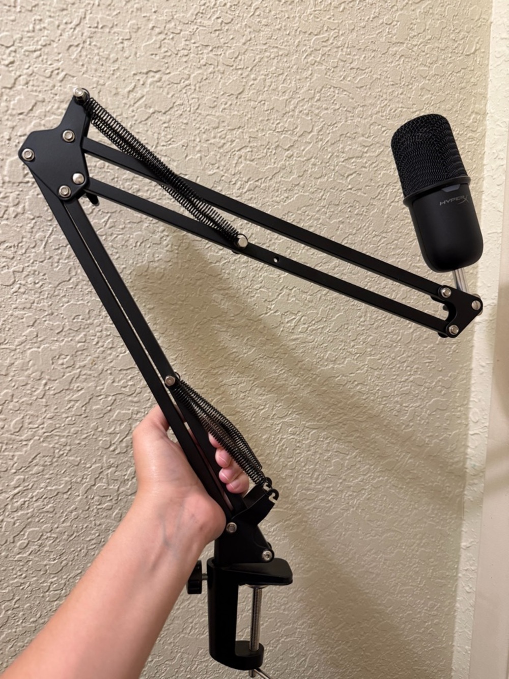 HyperX Microphone with an Amazon arm boom